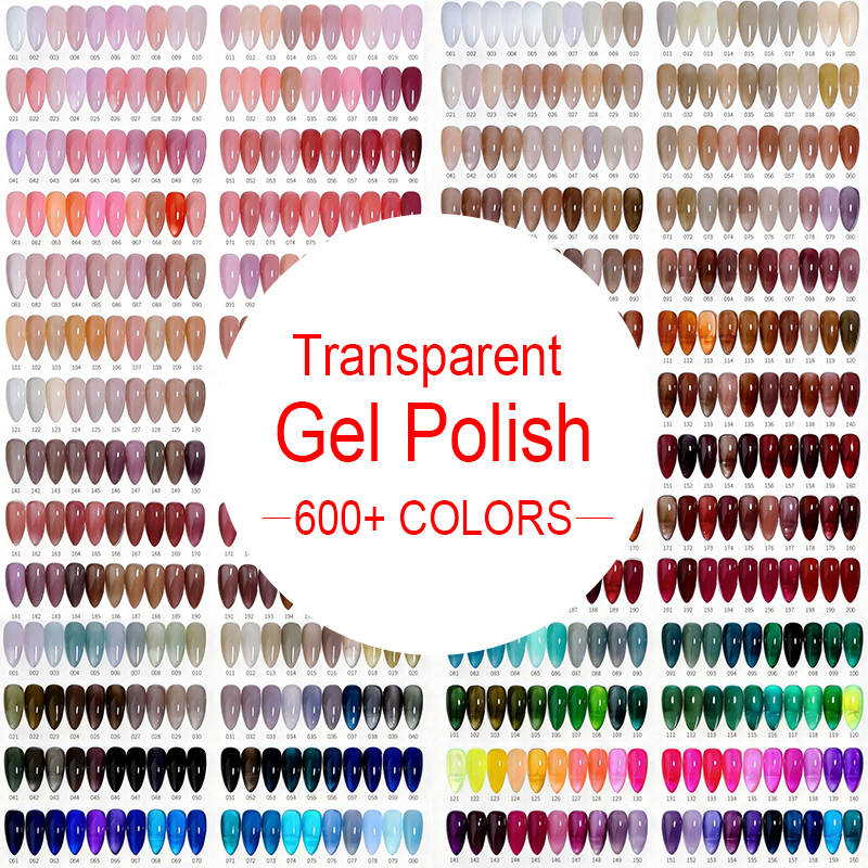 600+ Colors Transparent Gel Polish