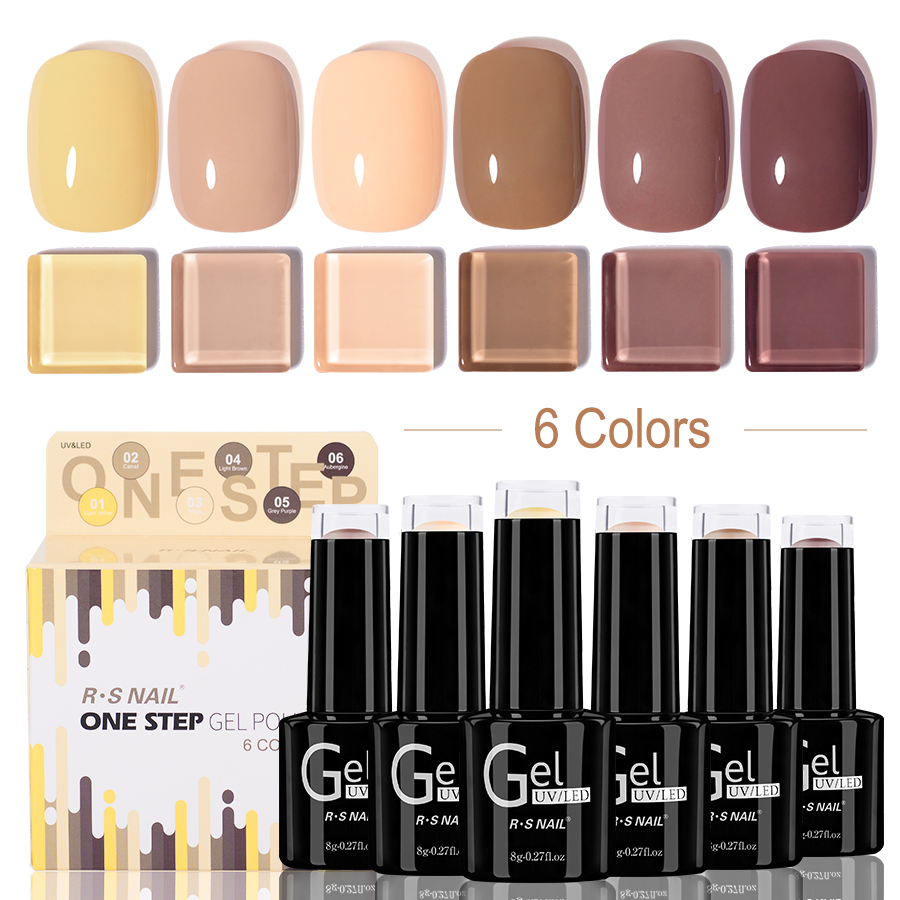 One Step Gel Polish Set 6 Colors