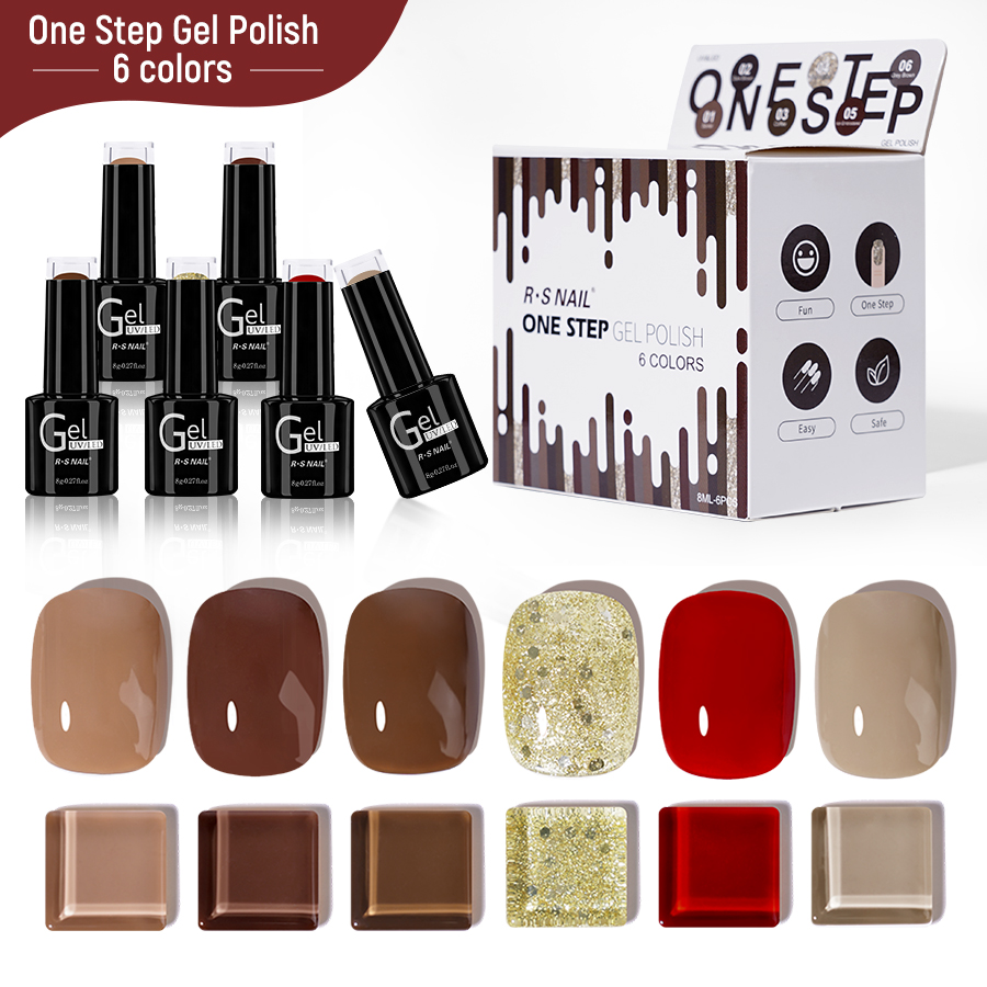 One Step Gel Polish Kit 6 Colors